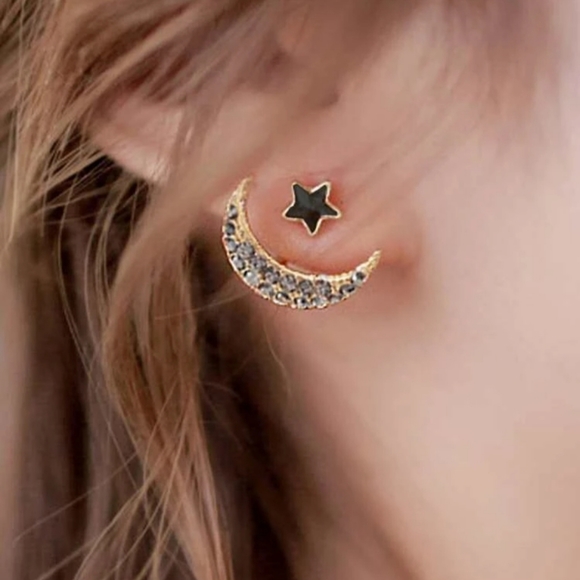 Nikkiwallflower Jewelry - *Mercy* Stars and Moon Earrings